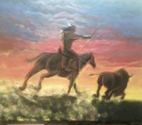 Say It In Stone - Native Hunt - Painting